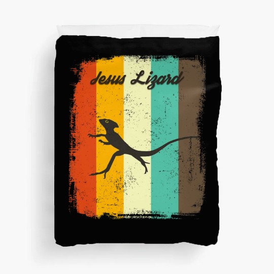 Jesus Lizards Duvet Covers Retro 70s Vintage Reptile Lover