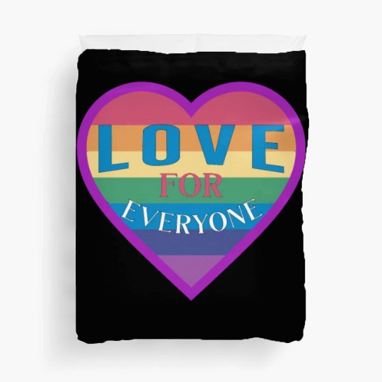 Heart rainbow unisex love for everyone Duvet Covers