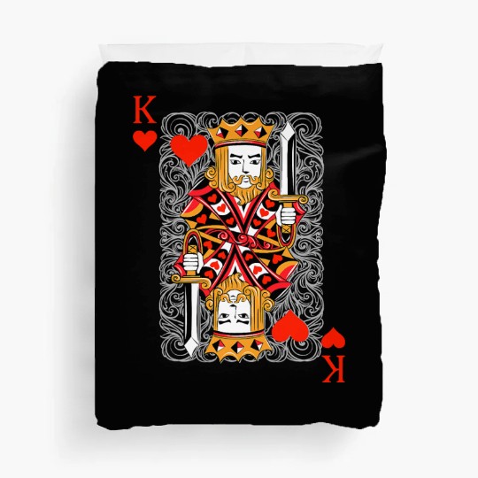 King of Hearts Blackjack Cards Poker 21 K Couple M Duvet Covers