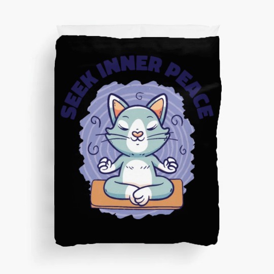 Serenity Cat Yoga Cat Owner Meditation Yoga Fan Duvet Covers