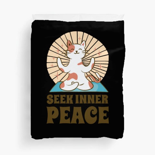 Serenity Cat Yoga Cat Owner Meditation Yoga Fan Duvet Covers