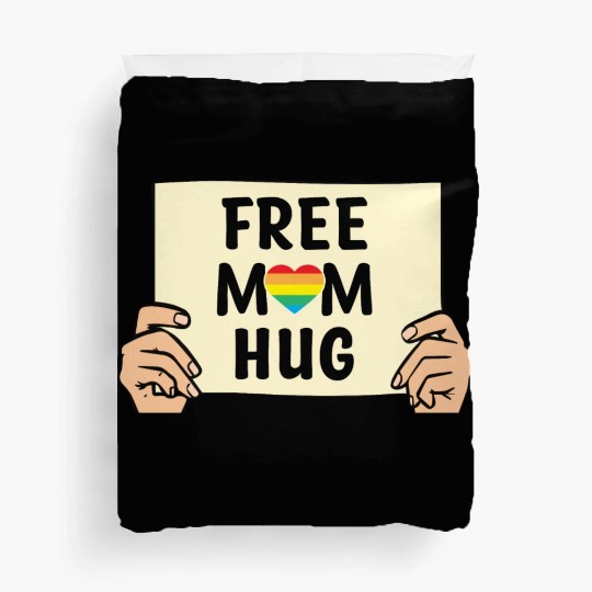 Free Mom Hugs LGBTQ Mother's Support Duvet Covers