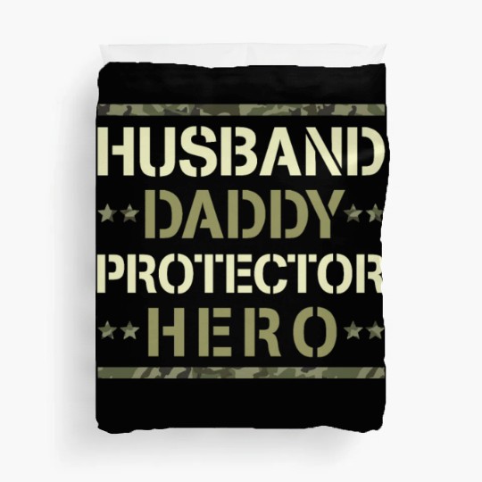 Husband Daddy Protector Hero US Army Veteran Duvet Covers
