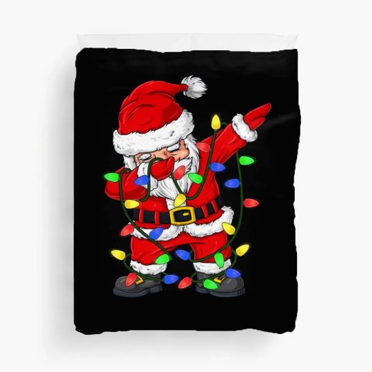 Dabbing Santa Claus Christmas Tree Lights Boys Kid Duvet Covers