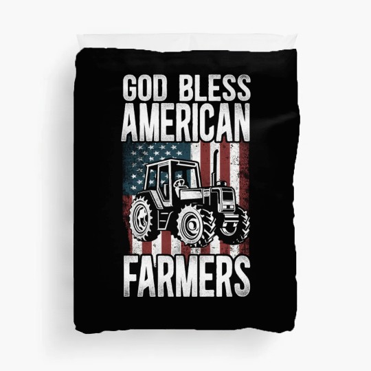 Farming Farmer Us American Flag Duvet Covers