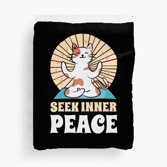 Serenity Cat Yoga Cat Owner Meditation Yoga Fan Duvet Covers