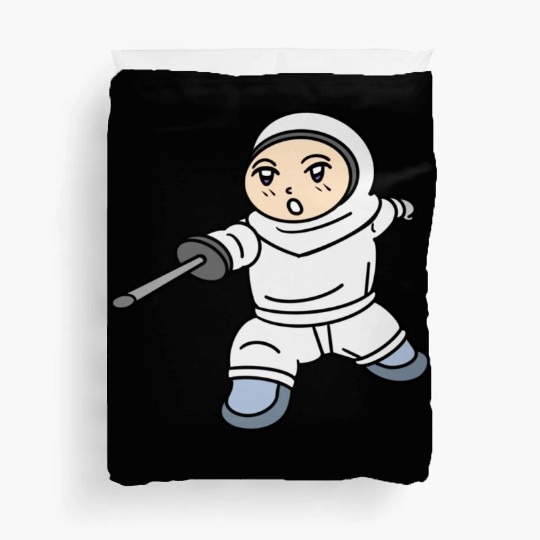 Cartoon kid fencing Duvet Covers