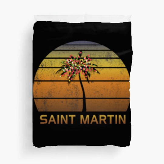 Retro Saint Martin Christmas Family Vacation Duvet Covers