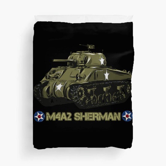 World War 2 American Tank M4A2 Sherman Duvet Covers