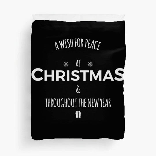 a wish for peace at christmas and newyear Duvet Covers