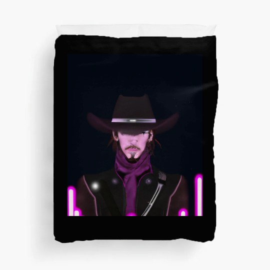 Goth Synthwave Outrun Goth Cowboy Duvet Covers