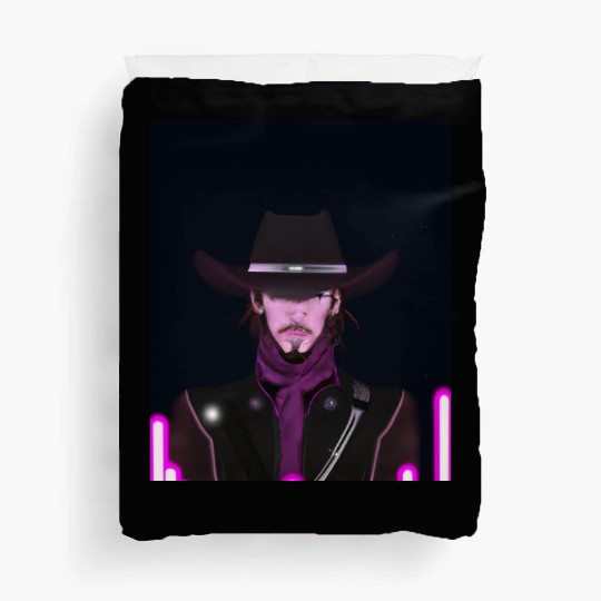 Goth Synthwave Outrun Goth Cowboy Duvet Covers