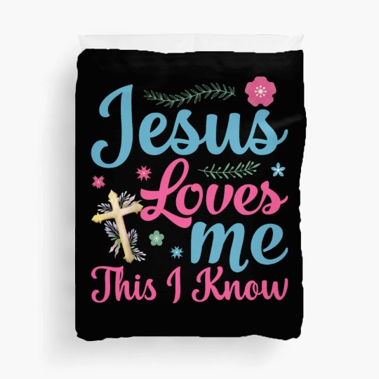 Jesus Loves Me This I Know Easter Day Quotes Duvet Covers
