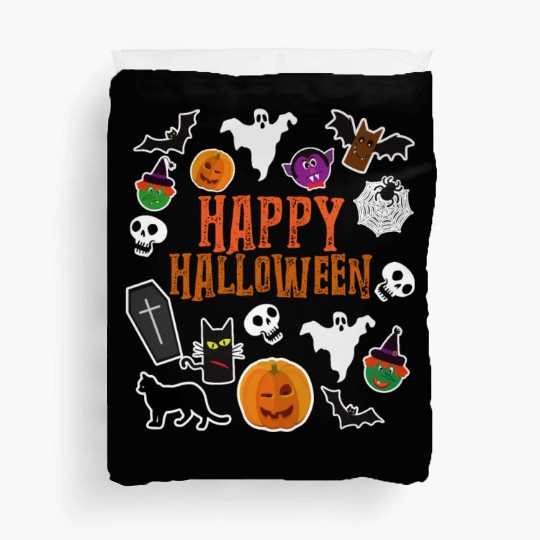 Pumpkin Lantern Skull Ghost Happy Halloween Duvet Covers