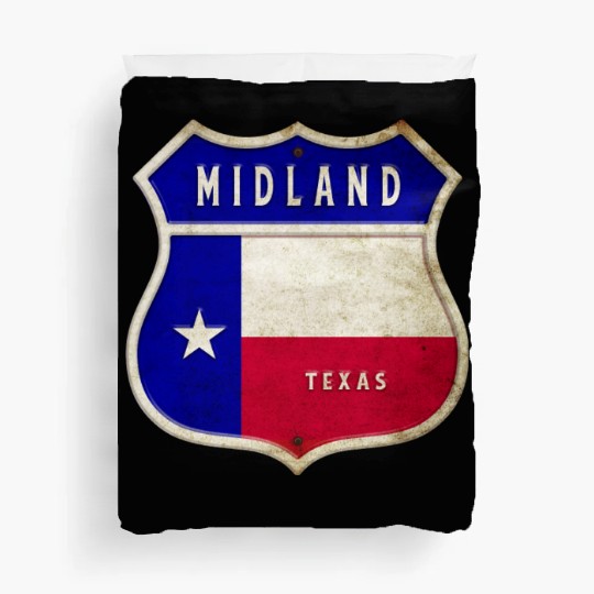 Midland Texas crest flag design Duvet Covers