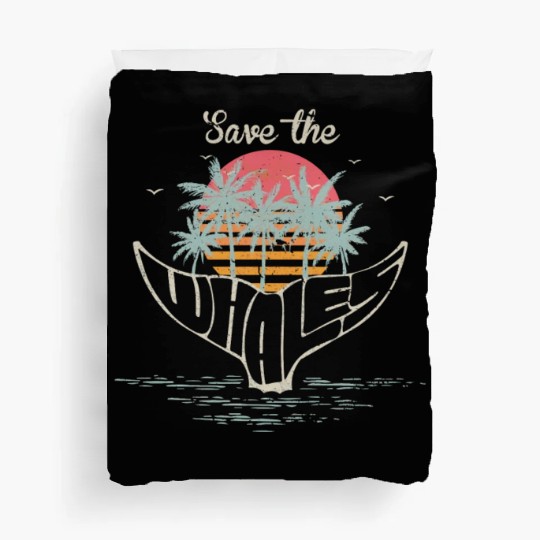 Save The Whales Retro Orca Killer Whale Duvet Covers