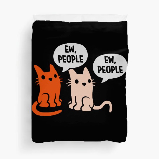 comic cats ew people Duvet Covers