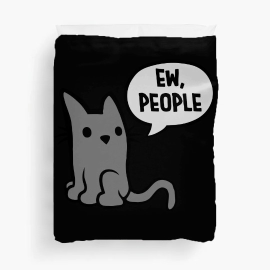 comic cat ew people Duvet Covers