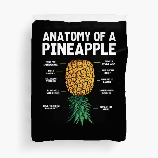 upside down anatomy of a pinapple Duvet Covers