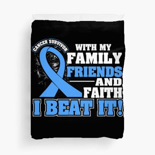 Family Faith I Beat It Prostate Cancer Awareness Duvet Covers