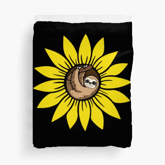 Sloth Sunflower Duvet Covers