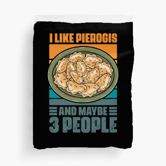 Retro Vintage Polish Cuisine Humor For Pierogi Duvet Covers