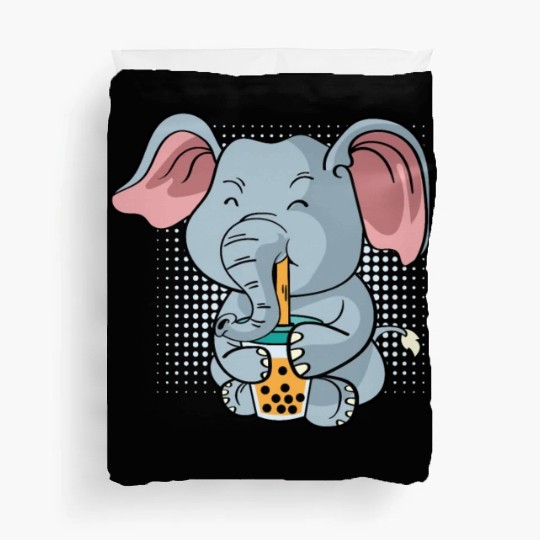 Elephant Bubble Tea Zookeeper Gift Duvet Covers