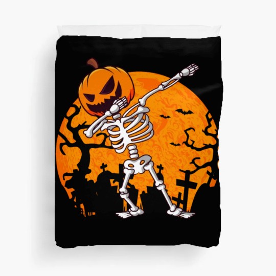 Dabbing Skeleton Jack O Lantern Pumpkin Halloween Duvet Covers