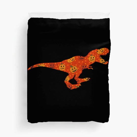 Dinosaur Pumpkin Head Jack O' Lantern Halloween Duvet Covers