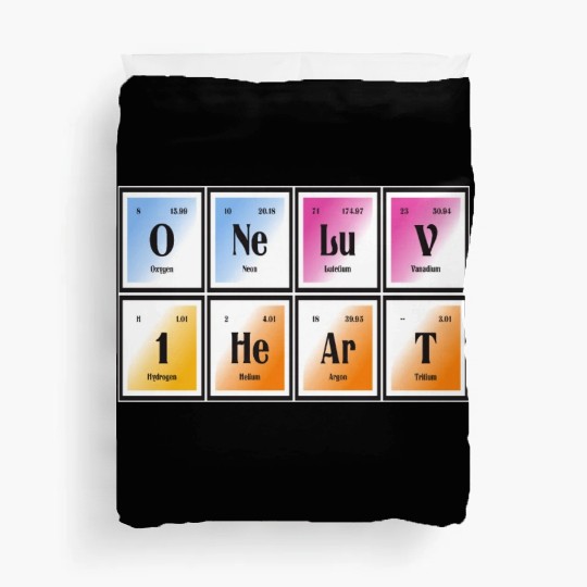 One Lov One Heart | Periodic Table of Elements Duvet Covers