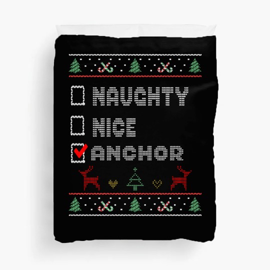 Naughty Nice Anchor, Matching Christmas Group Duvet Covers