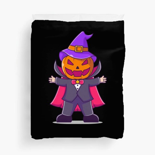 Vampire With Pumpkin Head - Halloween Duvet Covers