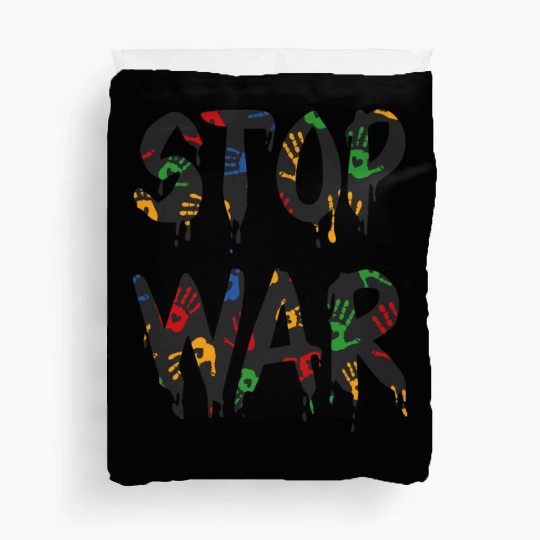 Stop War Heart Handprint, Pray for Ukraine Duvet Covers