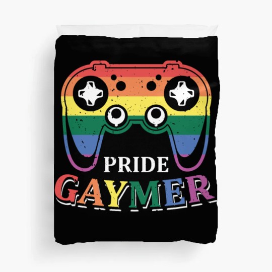 Pride Gaymer LGBT Gay Gamer Rainbow Pride Flag Duvet Covers