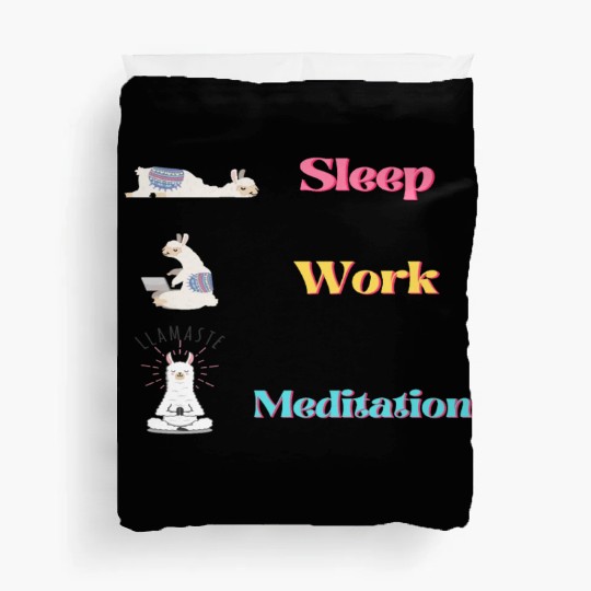 Llama Lifestyle: Sleep.Work.Meditation Duvet Covers