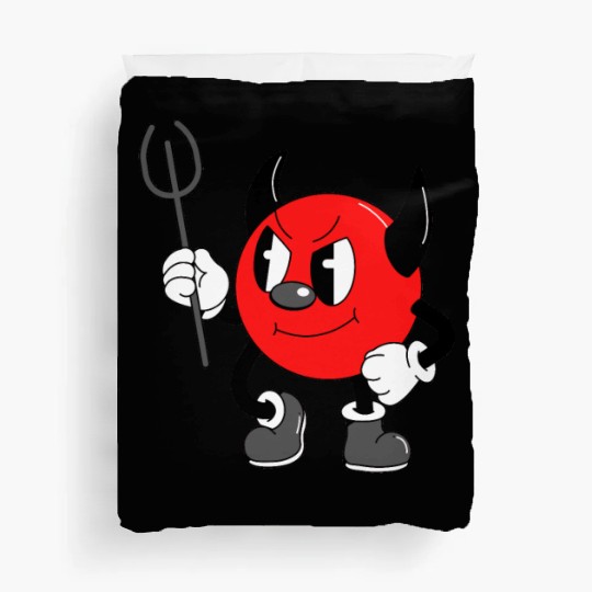 little devil Halloween black Duvet Covers