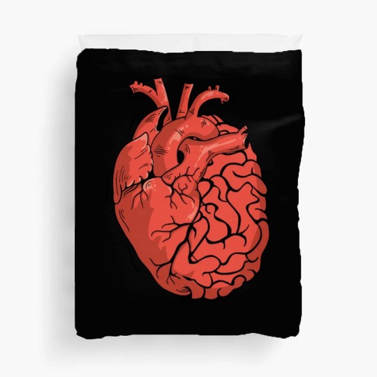 Half Brain Half Heart Organ Anatomy Science Duvet Covers