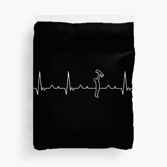 Father Love Playing With Son. Heart. Love. EKG. Duvet Covers