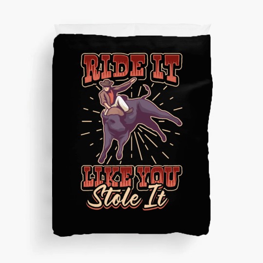 Rodeo Bull Riding Livestock Show Farmer Cattle Duvet Covers