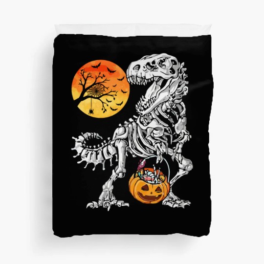 Halloween Boys Dinosaur Skeleton T rex Scary Pumpk Duvet Covers