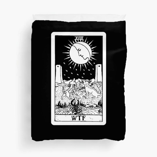 WTF - The Moon Tarot Card Duvet Covers