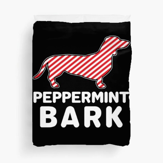Christmas Dog Peppermint Bark Dachshund Funny Duvet Covers