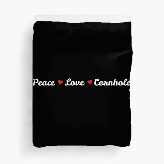 Peace love cornhole heart Duvet Covers