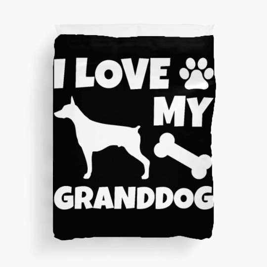 I Love My Granddog Doberman Duvet Covers