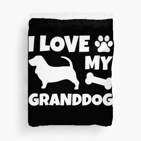I Love My Granddog Basset Hound Duvet Covers