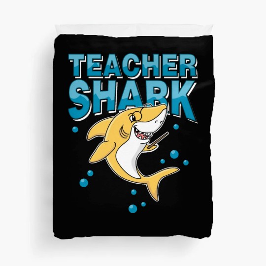 Teacher shark .. school student lessons enrollment Duvet Covers