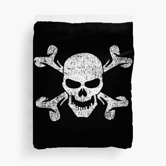 Plain Vintage Skull And Crossbones Duvet Covers