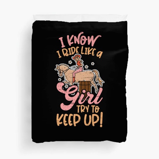 Barrel Racing Rodeo Equestrian Horse Barrel Racer Duvet Covers