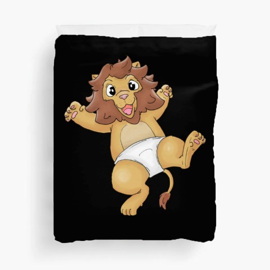 Cute Lion Baby in Diapers Design (ideal gift) Duvet Covers