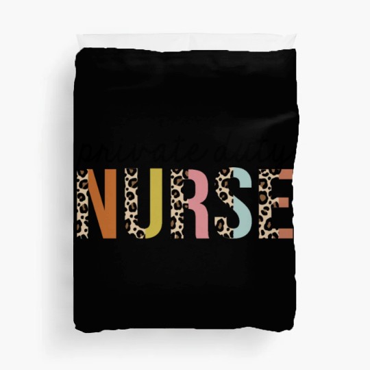 Private-Duty Nurse Leopard Print Registered RN Duvet Covers